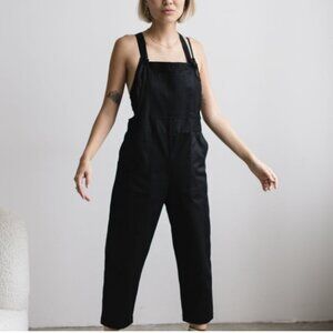 Sotela Nora Overall Jumpsuit Corduroy Black Organic Cotton Size 1 Small Medium